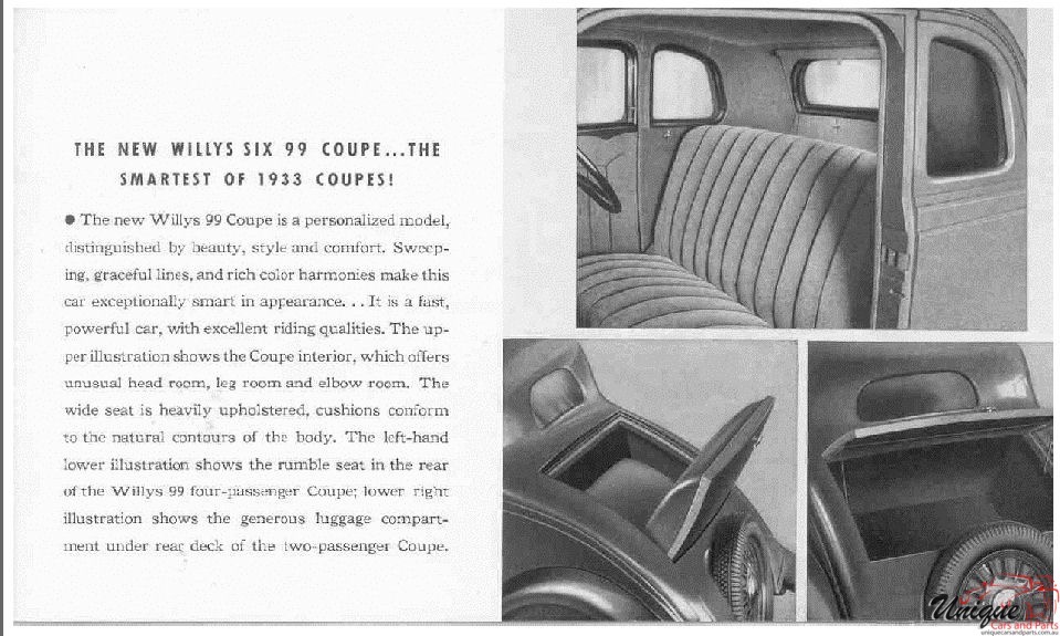 1933 Willys 99 Brochure Page 14